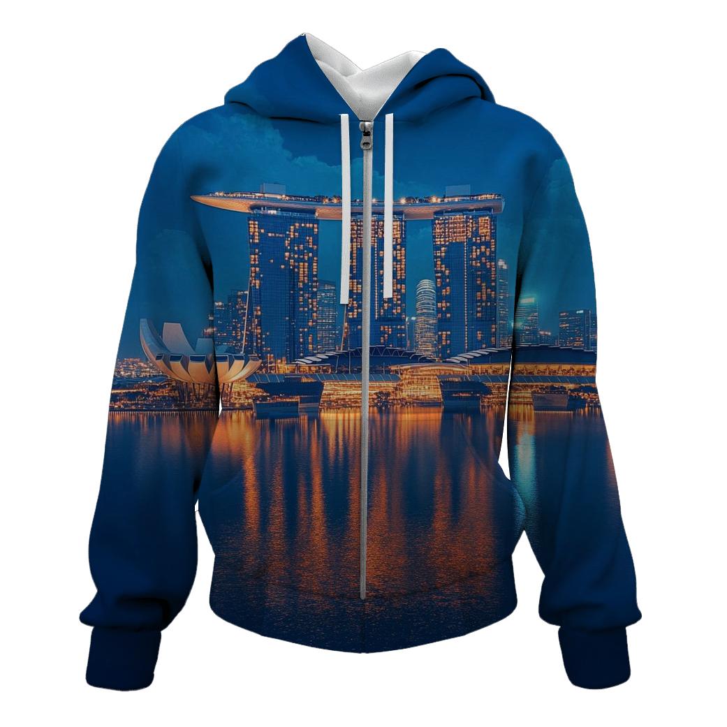 Marina Bay Sands Singapore Skyline graphic hoodies