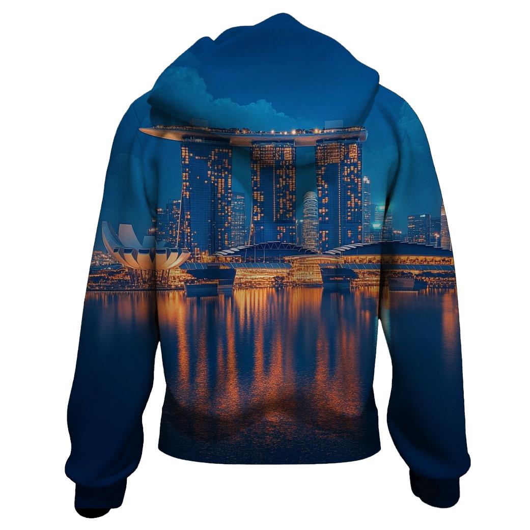 Marina Bay Sands Singapore Skyline graphic hoodies
