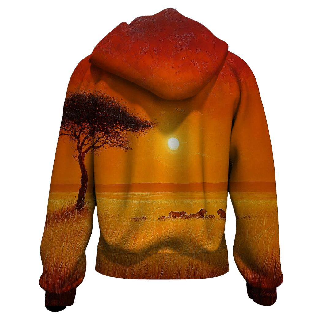 Serengeti Savannah Sunset zip-up hoodies