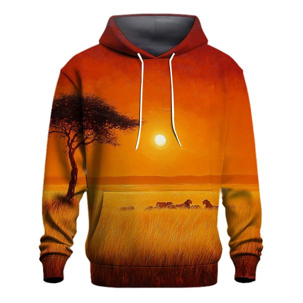 Serengeti Savannah Sunset graphic hoodies