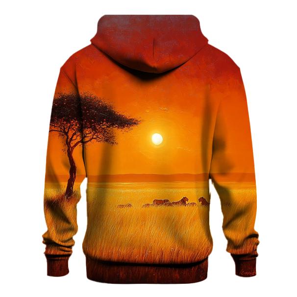 Serengeti Savannah Sunset graphic hoodies