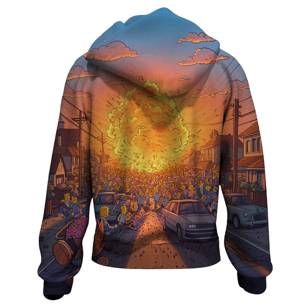 Springfield Sunset Street Chaos zip-up hoodies