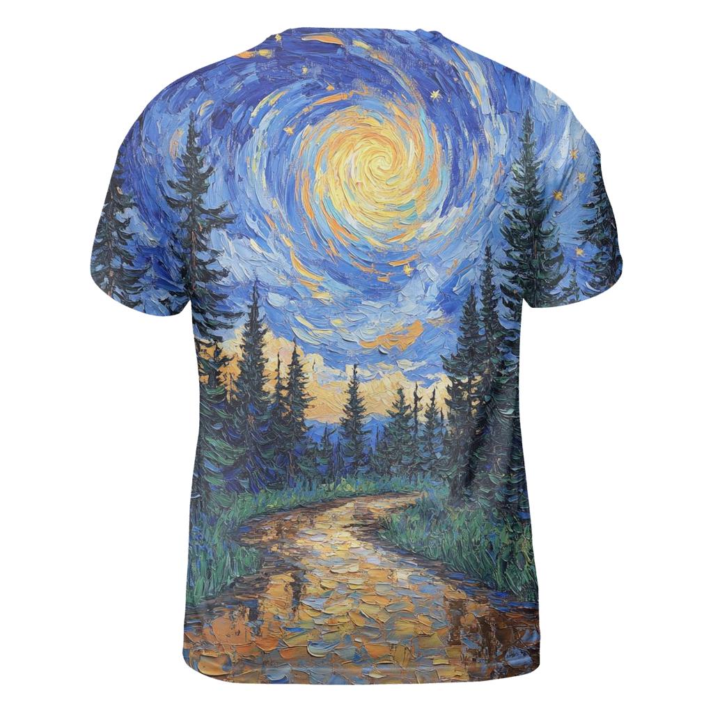 Van Gogh Inspired Forest Rainstorm designer pattern shirts