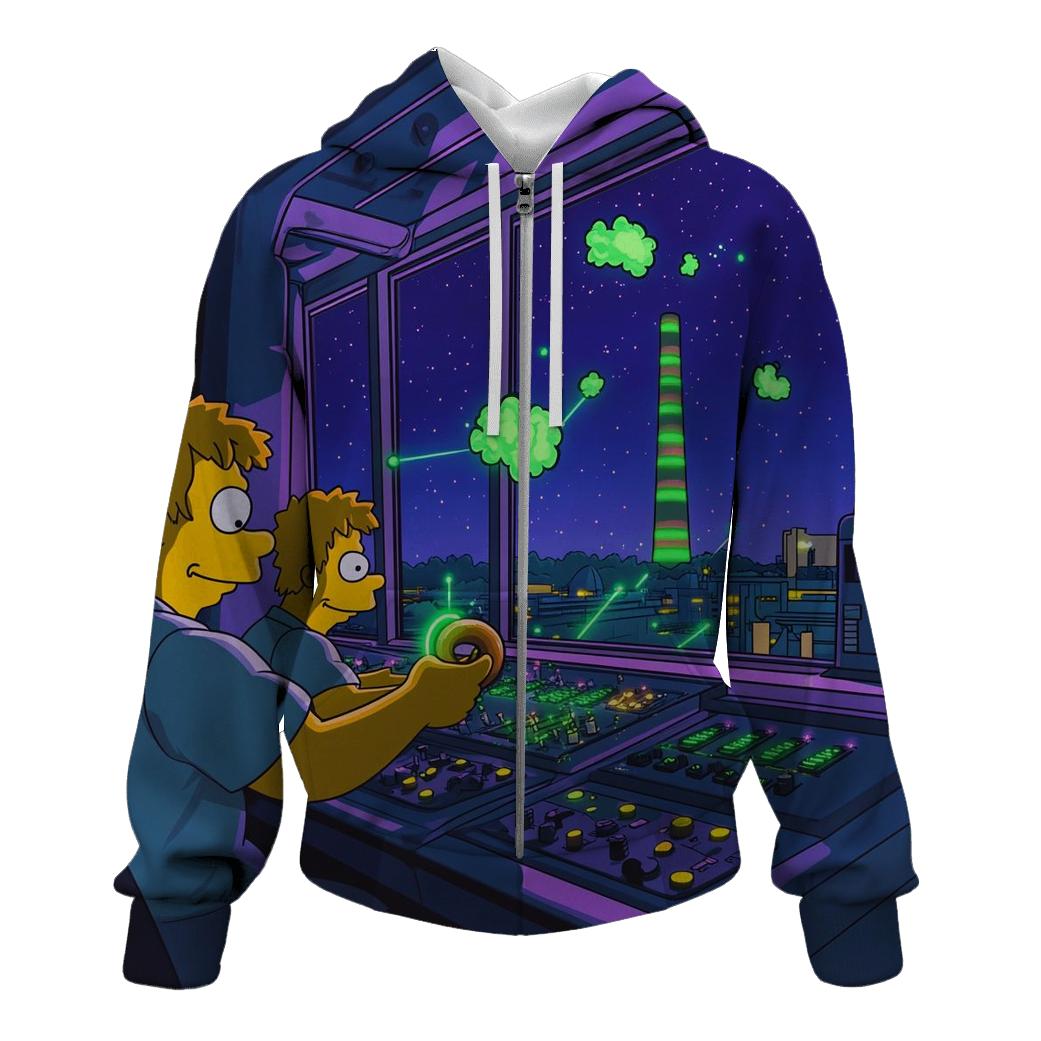 Nuclear Nightshift Neon Glow printed hoodies