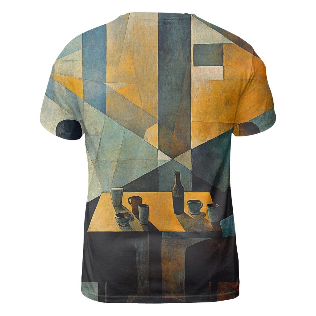 Picasso Inspired Abstract Cafe Conversation vibrant all-over design tees