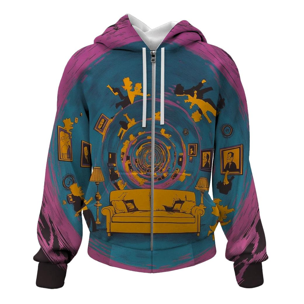 Couch Gag Time Loop Spiral embroidered hoodies