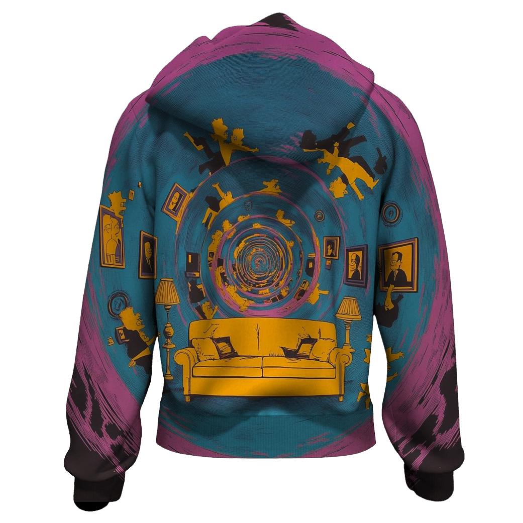 Couch Gag Time Loop Spiral embroidered hoodies