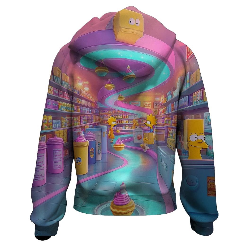 Kwik E Mart Dreamscape Aisles zip-up hoodies