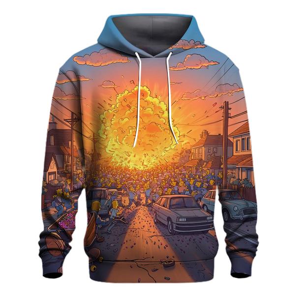 Springfield Sunset Street Chaos embroidered hoodies
