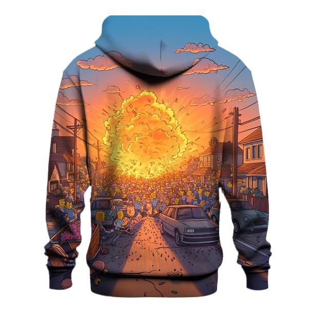 Springfield Sunset Street Chaos embroidered hoodies