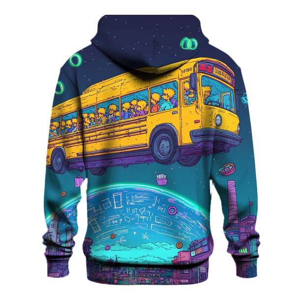Schoolbus Space Drift Over Springfield zip-up hoodies