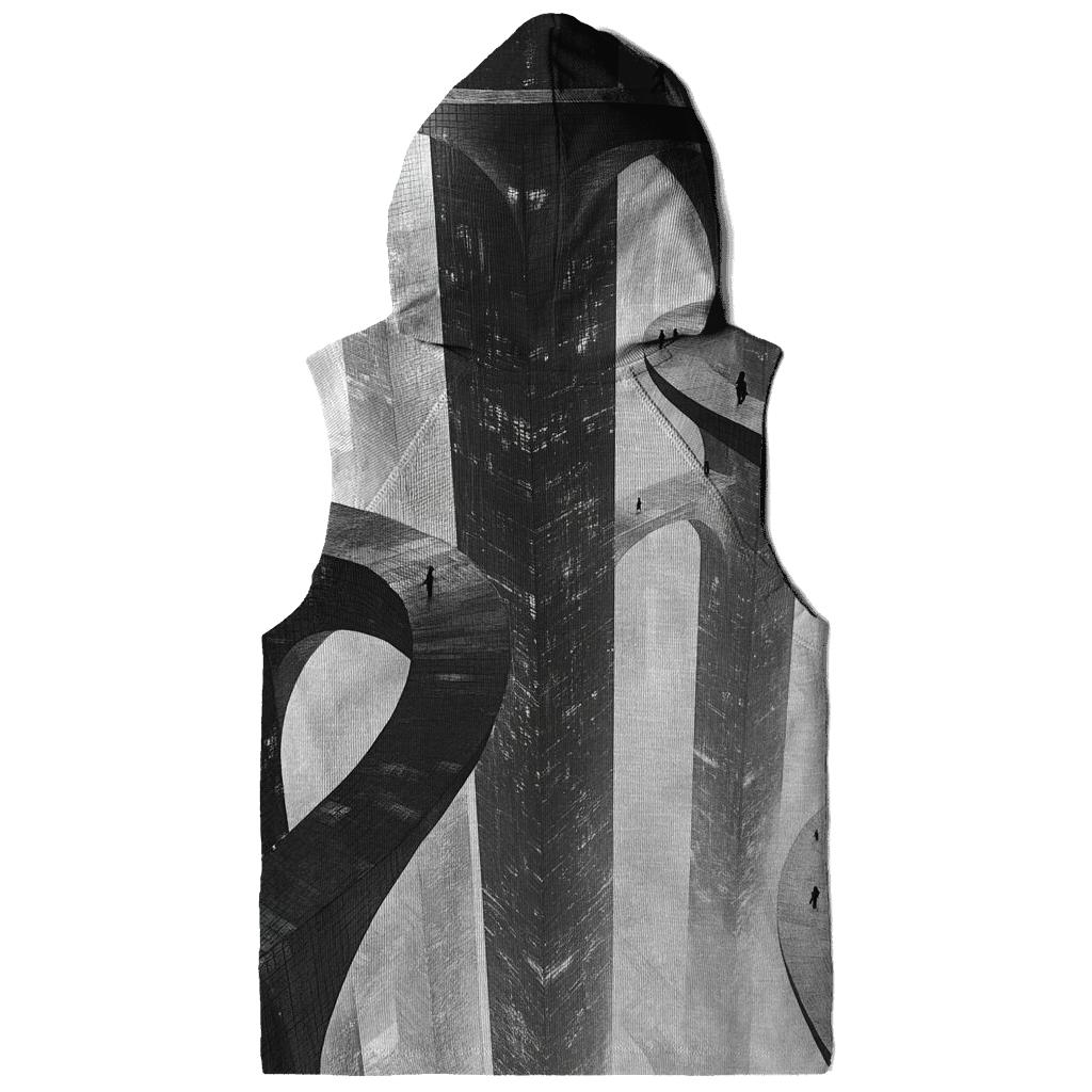 Escher Inspired Futuristic City Bridges premium hoodies