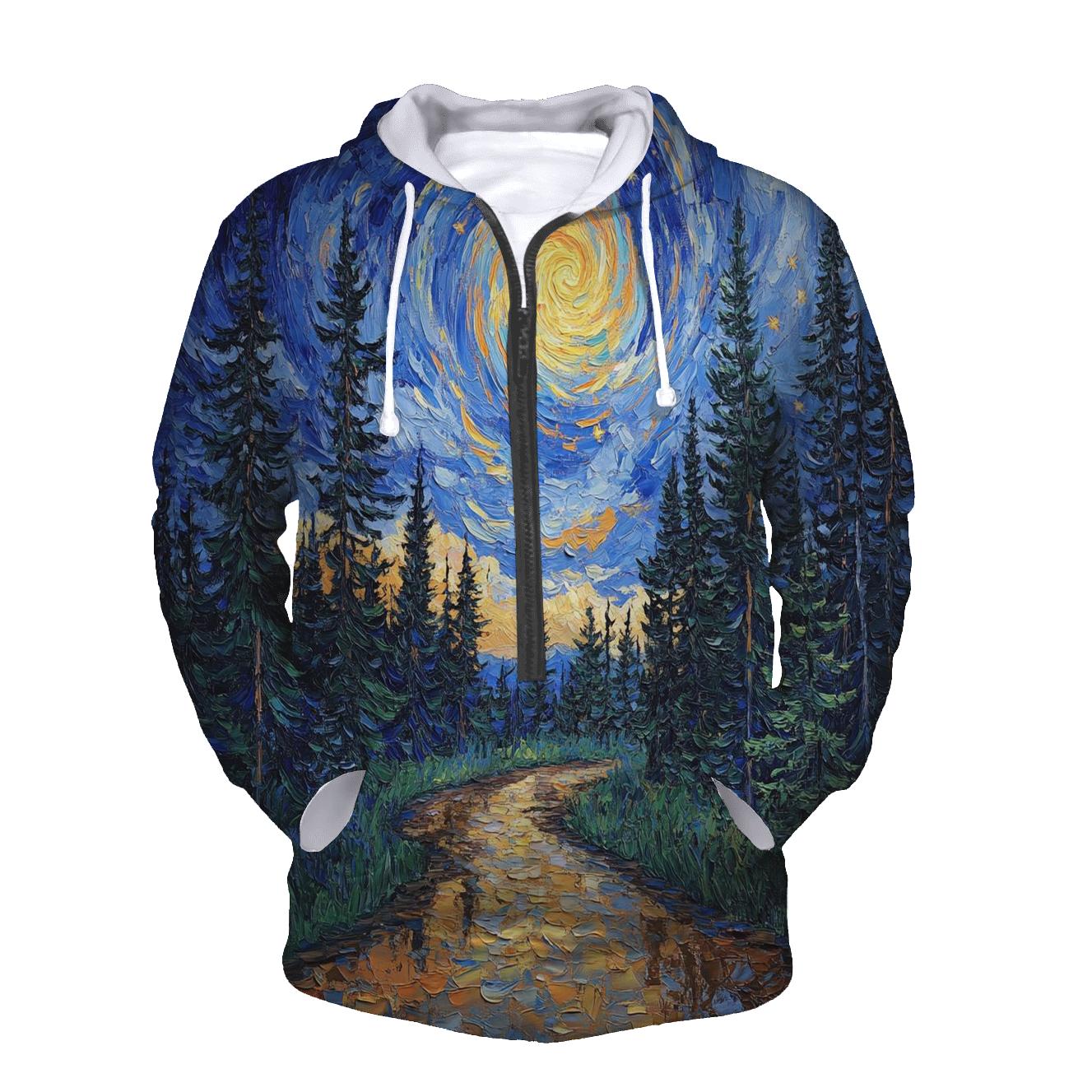 Van Gogh Inspired Forest Rainstorm hoodies fashion