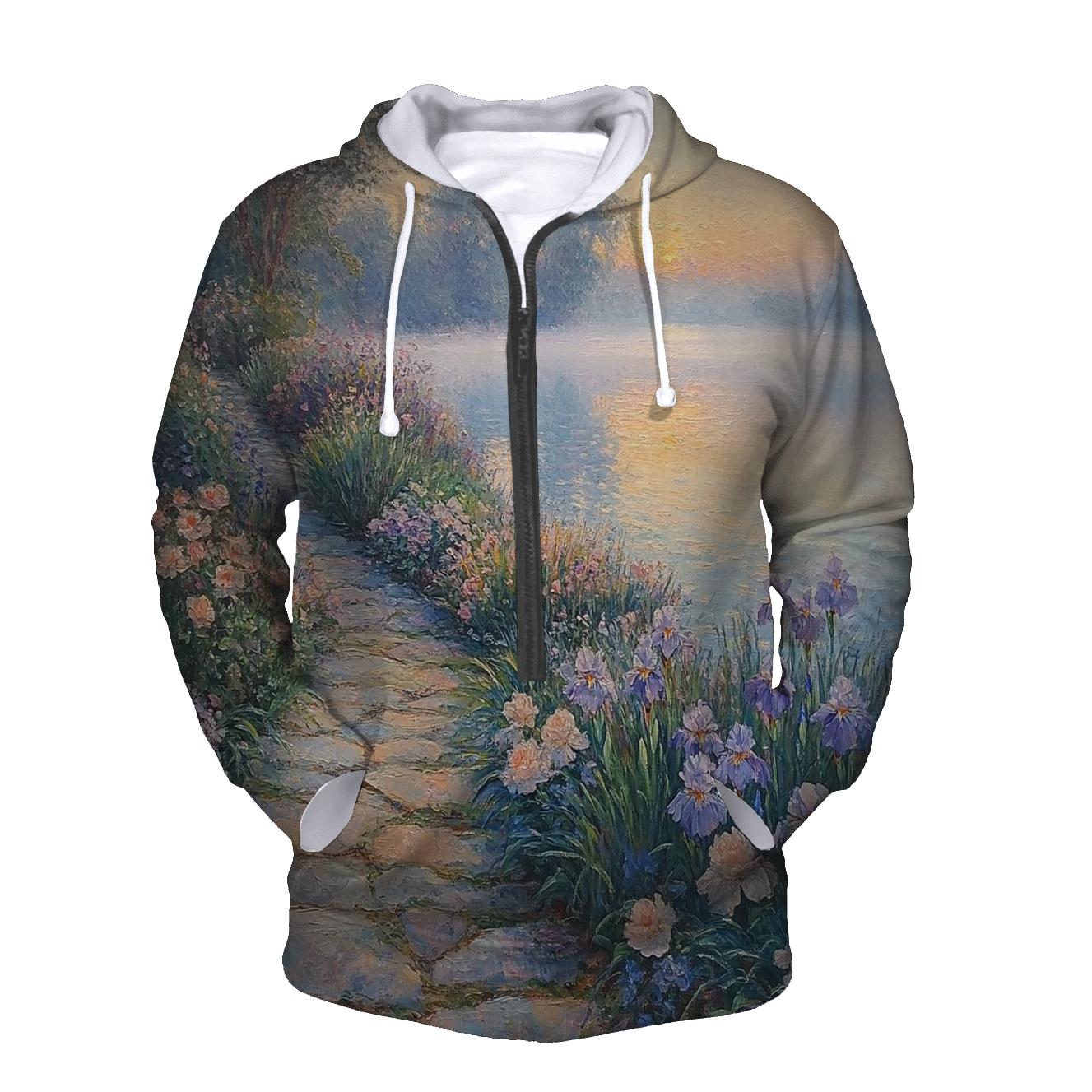 Monet Inspired Morning Lakeside Garden hoodies fashion