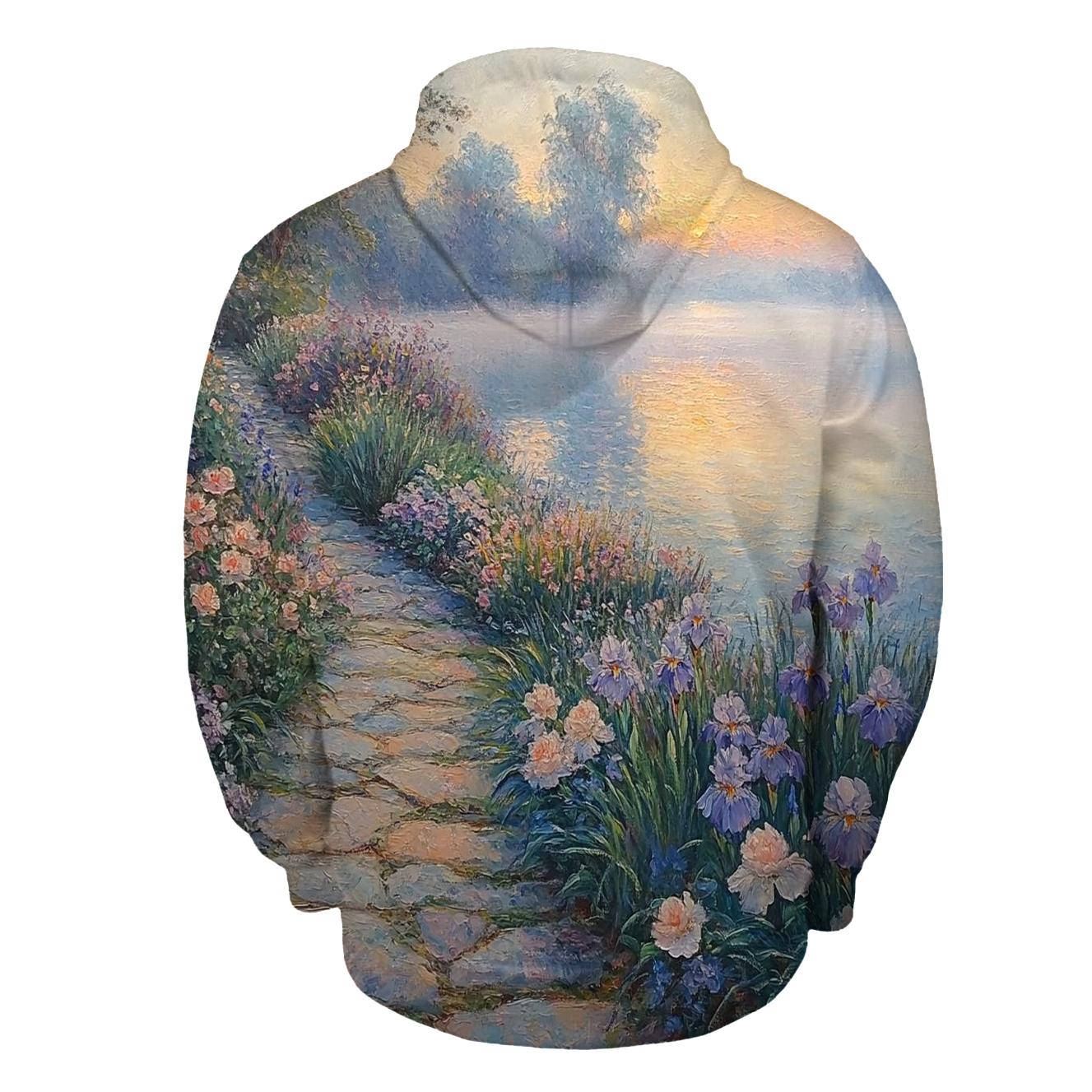 Monet Inspired Morning Lakeside Garden hoodies fashion