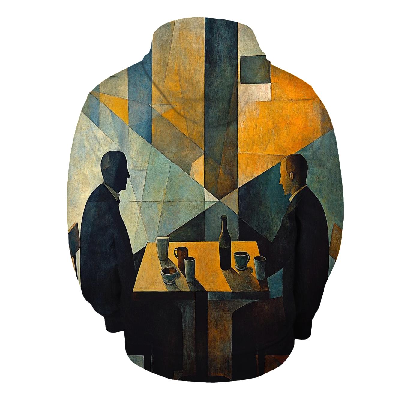 Picasso Inspired Abstract Cafe Conversation heavyweight hoodies
