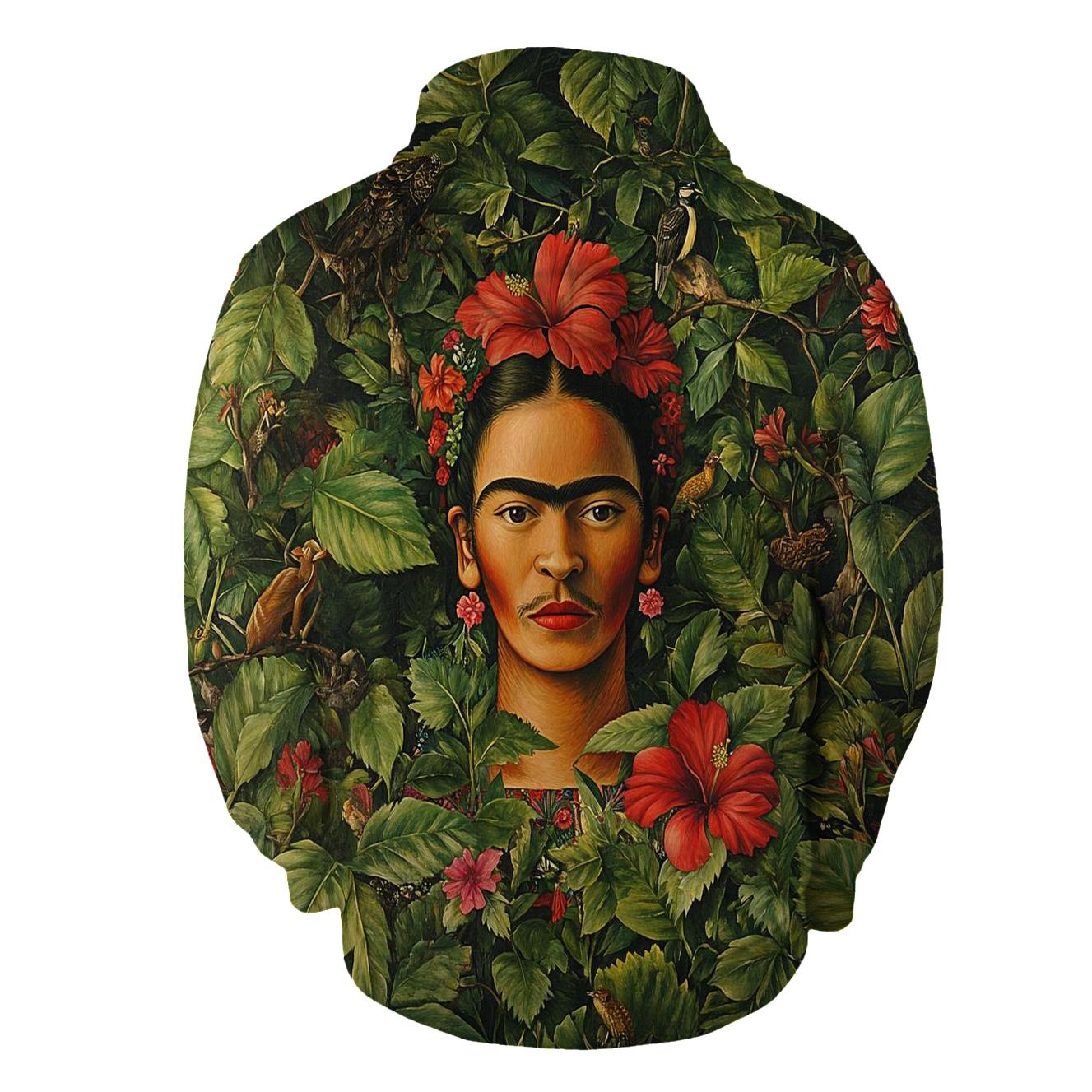 Frida Kahlo Inspired Mythic Garden Portrait lightweight hoodies