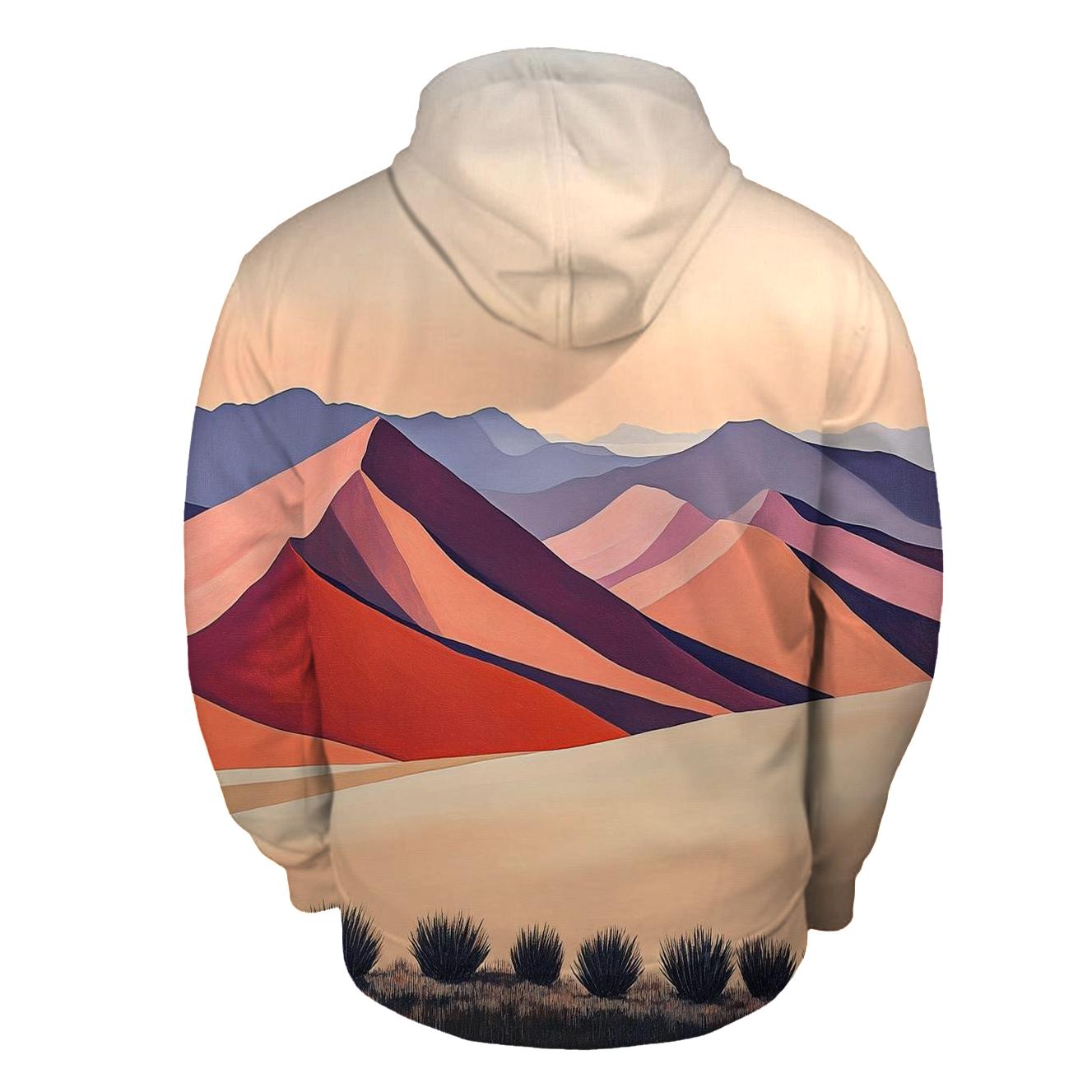 Georgia Okeeffe Inspired Desert Mountains At Sunset premium hoodies