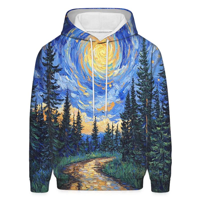 Van Gogh Inspired Forest Rainstorm hoodie trends