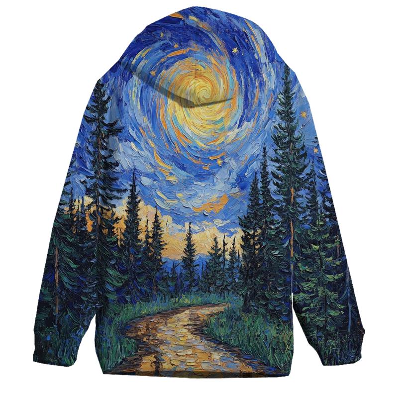 Van Gogh Inspired Forest Rainstorm hoodie trends