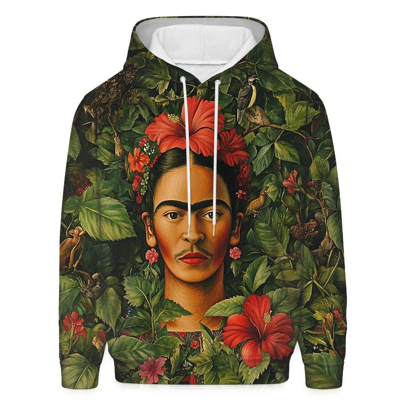 Frida Kahlo Inspired Mythic Garden Portrait designer hoodies
