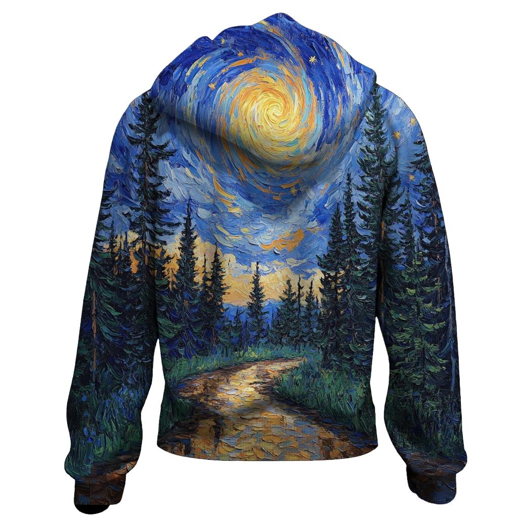 Van Gogh Inspired Forest Rainstorm pullover hoodies