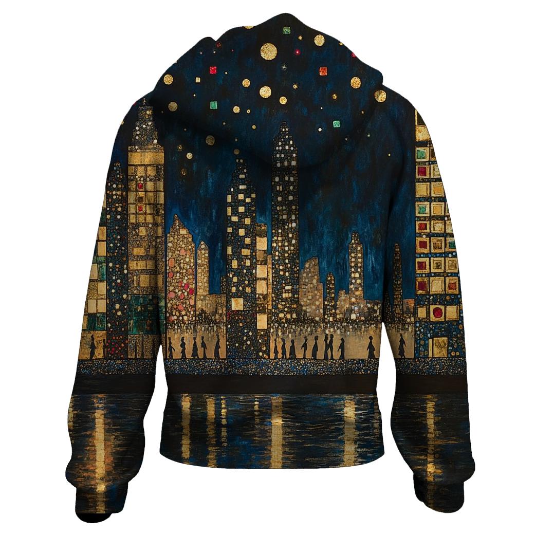 Klimt Inspired Golden Citylights hoodie trends