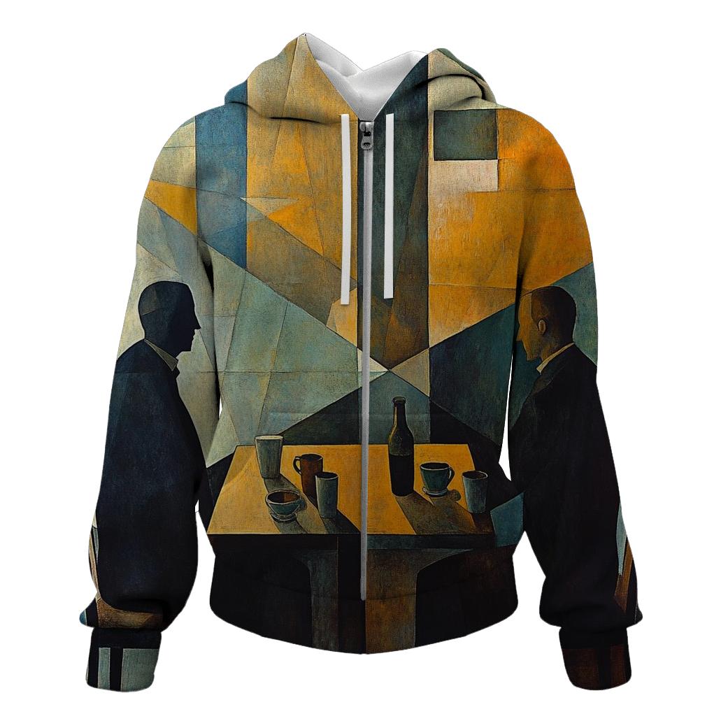 Picasso Inspired Abstract Cafe Conversation hoodie designs