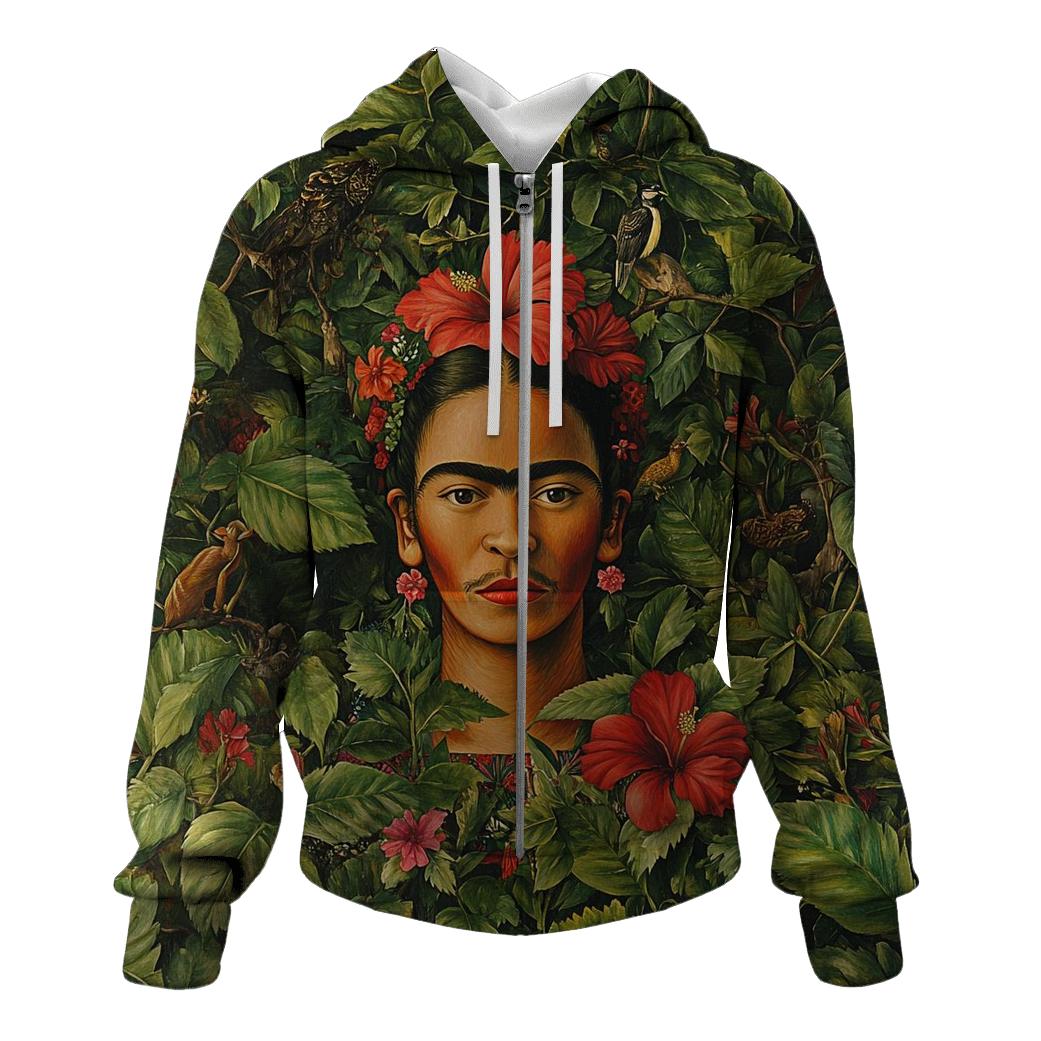 Frida Kahlo Inspired Mythic Garden Portrait premium hoodies