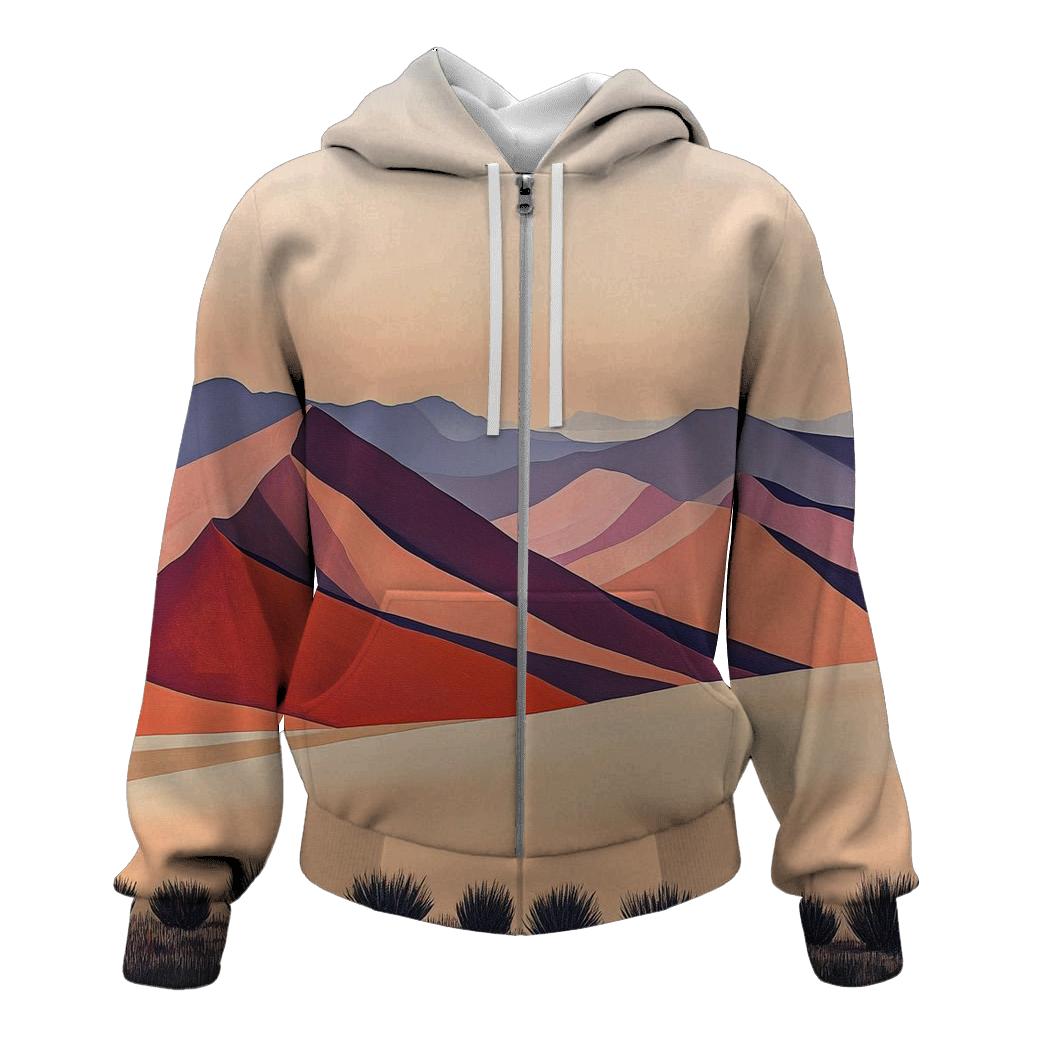 Georgia Okeeffe Inspired Desert Mountains At Sunset graphic hoodies