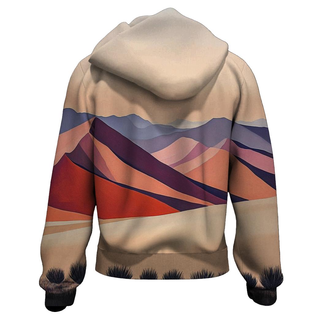 Georgia Okeeffe Inspired Desert Mountains At Sunset graphic hoodies