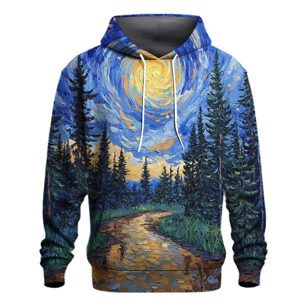 Van Gogh Inspired Forest Rainstorm premium hoodies