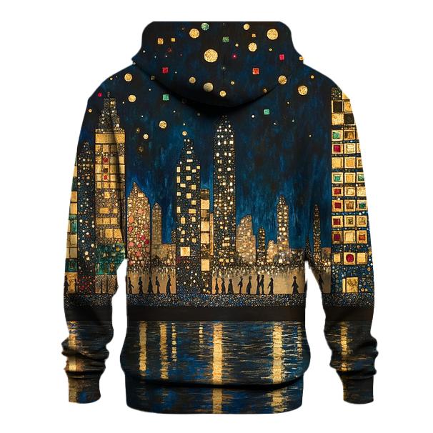 Klimt Inspired Golden Citylights premium hoodies