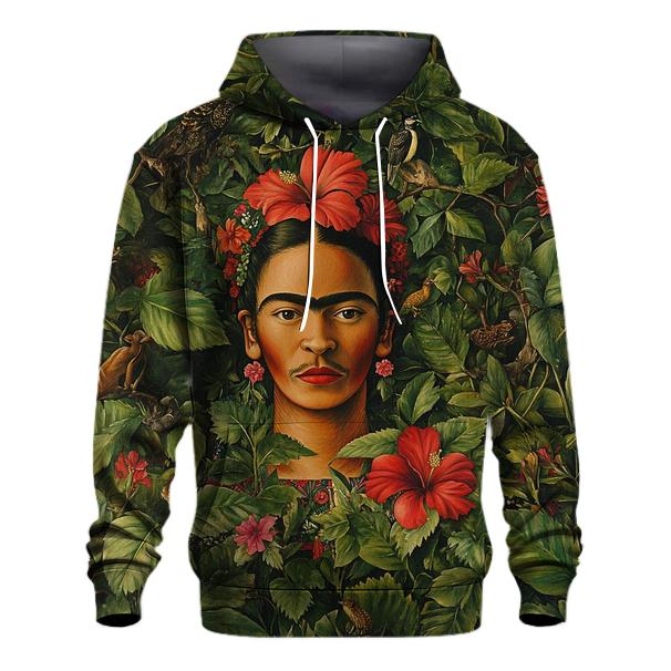 Frida Kahlo Inspired Mythic Garden Portrait zip-up hoodies