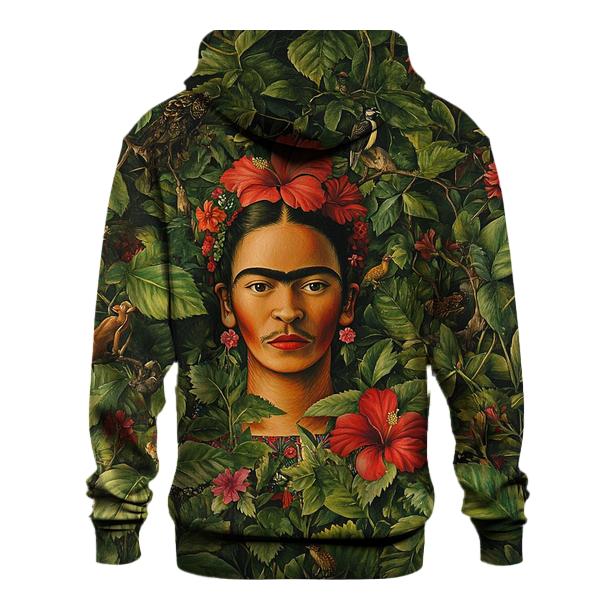 Frida Kahlo Inspired Mythic Garden Portrait zip-up hoodies
