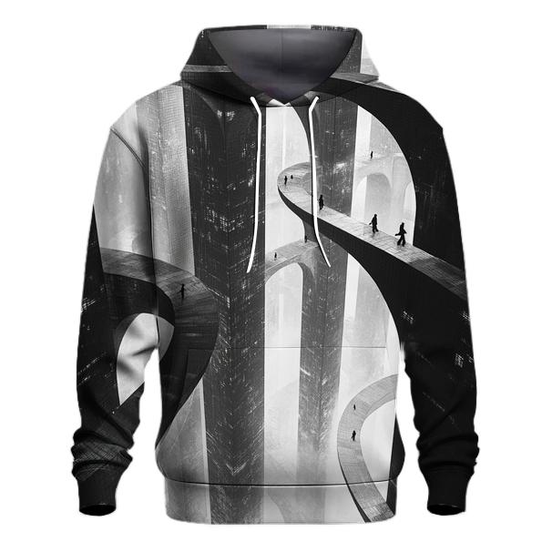 Escher Inspired Futuristic City Bridges lightweight hoodies