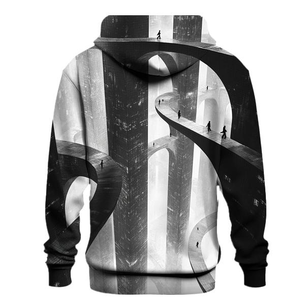Escher Inspired Futuristic City Bridges lightweight hoodies