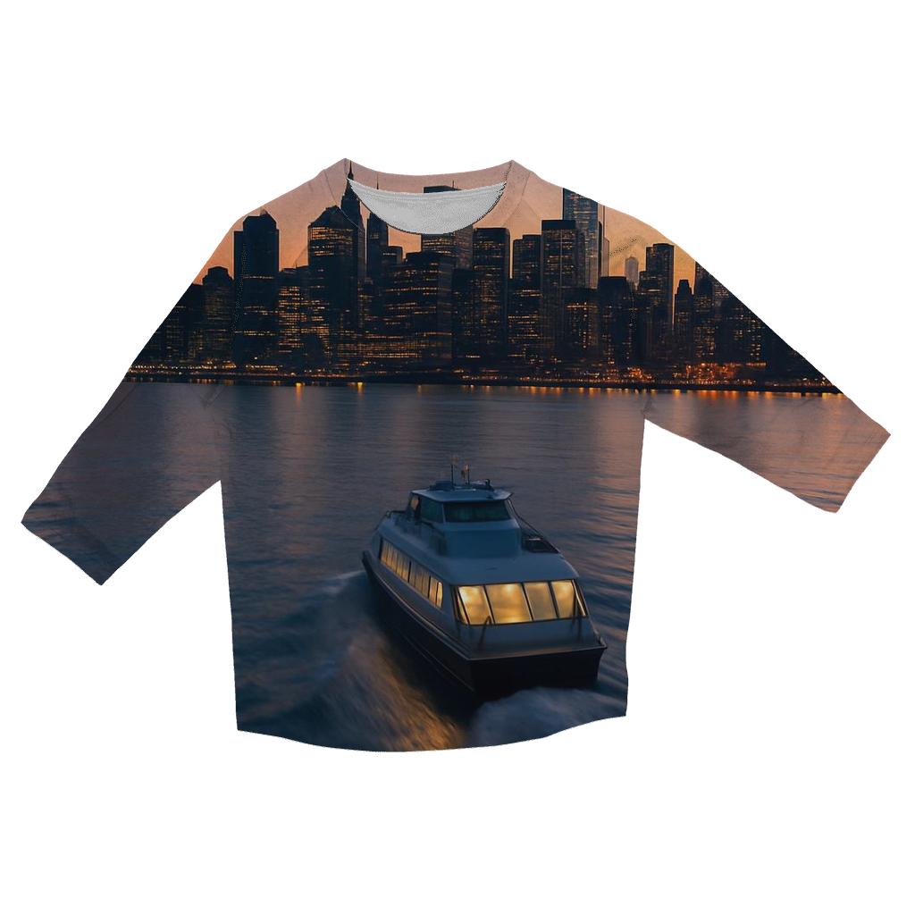 Hudson River Ferry Dawn Approach trendy 3/4 sleeve tops