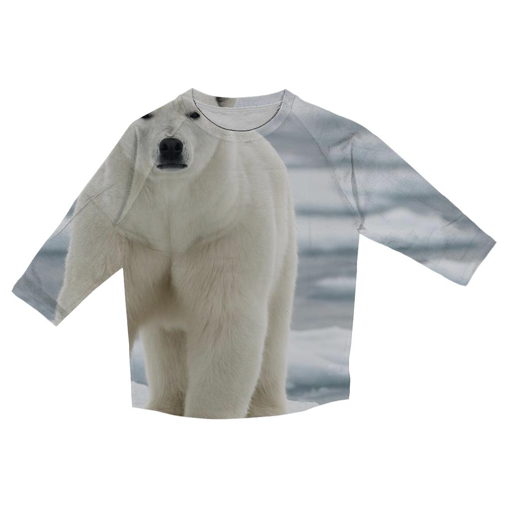 Ice Floe Sentinel Polar Bear trendy 3/4 sleeve tops