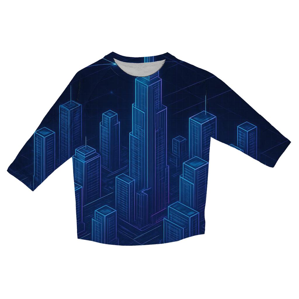Astral Blueprint City designer 3/4 sleeve blouses