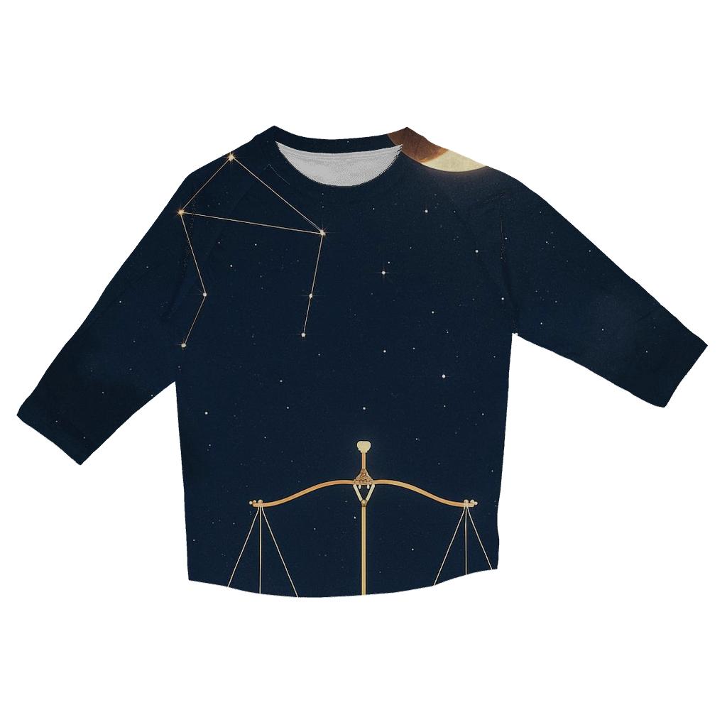 Luminous Libra Eclipse Scales cotton quarter sleeve shirts