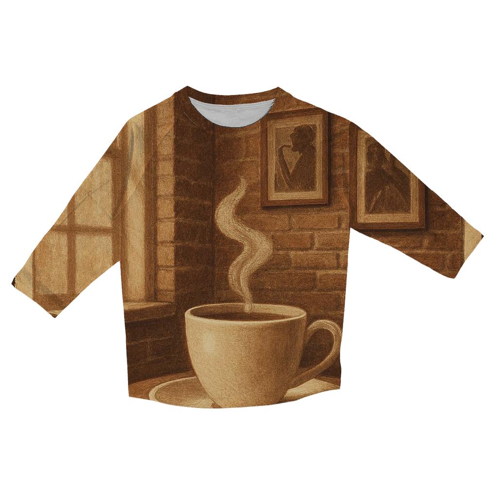 Rustic Vintage Coffee House Poster casual three quarter sleeve shirts