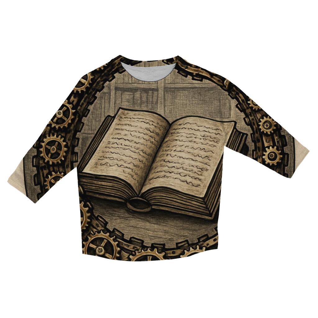 Clockwork Library Ouroboros casual three quarter sleeve shirts
