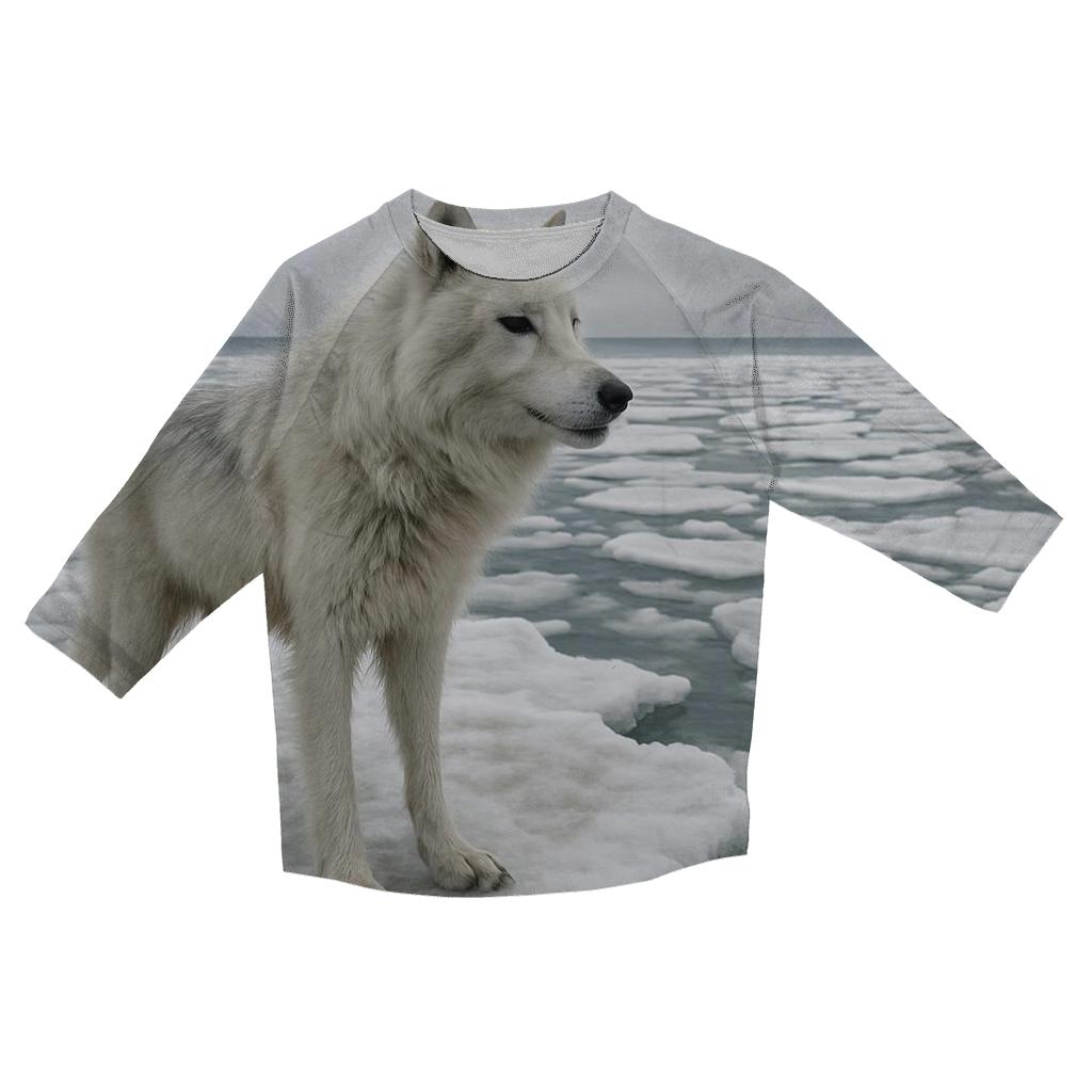 Arctic Wolf On Melting Shoreline fashion 3/4 sleeve shirts