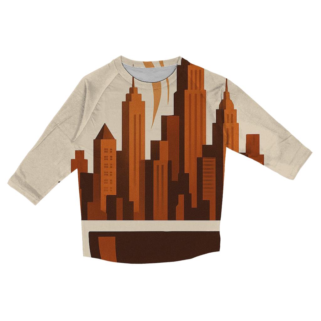 Copper Steam Skyline printed three quarter sleeve shirts