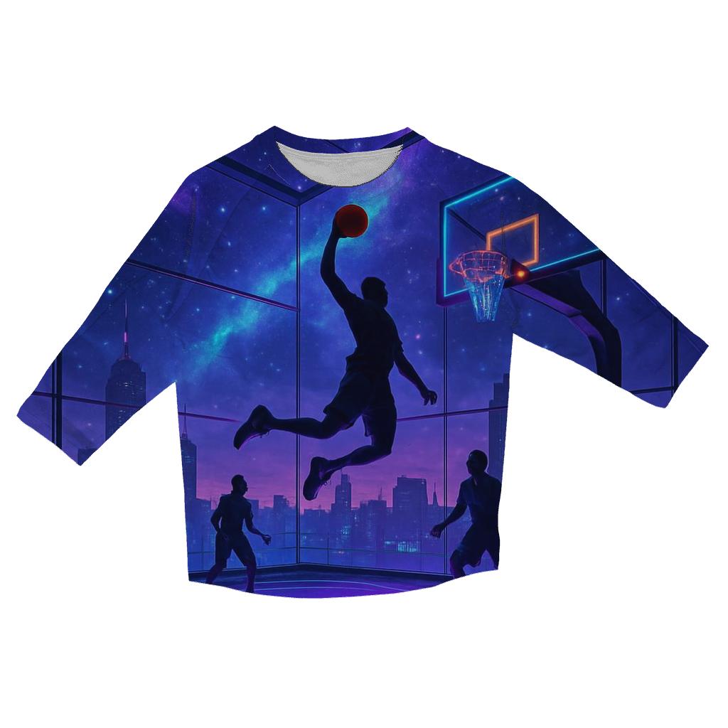 Starlight Street Basketball Court personalized 3/4 sleeve tees