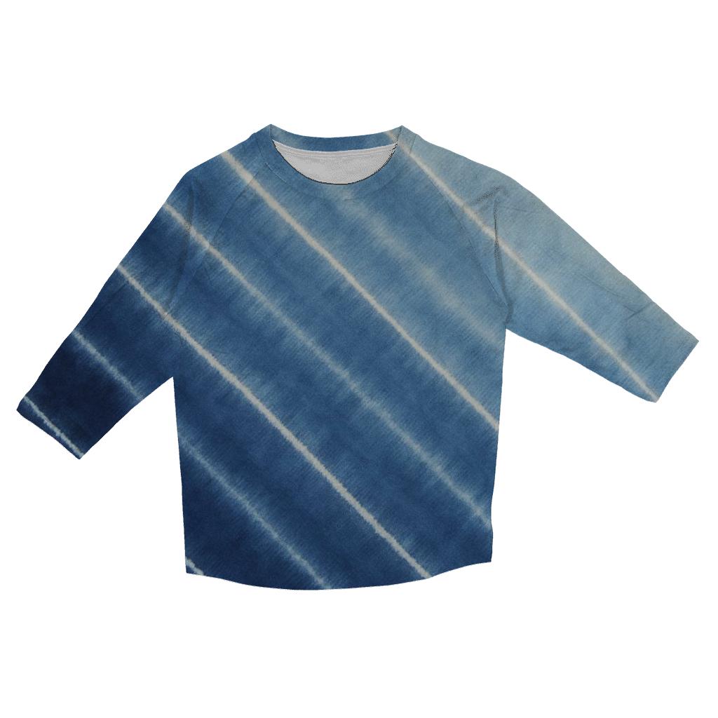 Indigo Arashi Tide Flow fashion 3/4 sleeve shirts