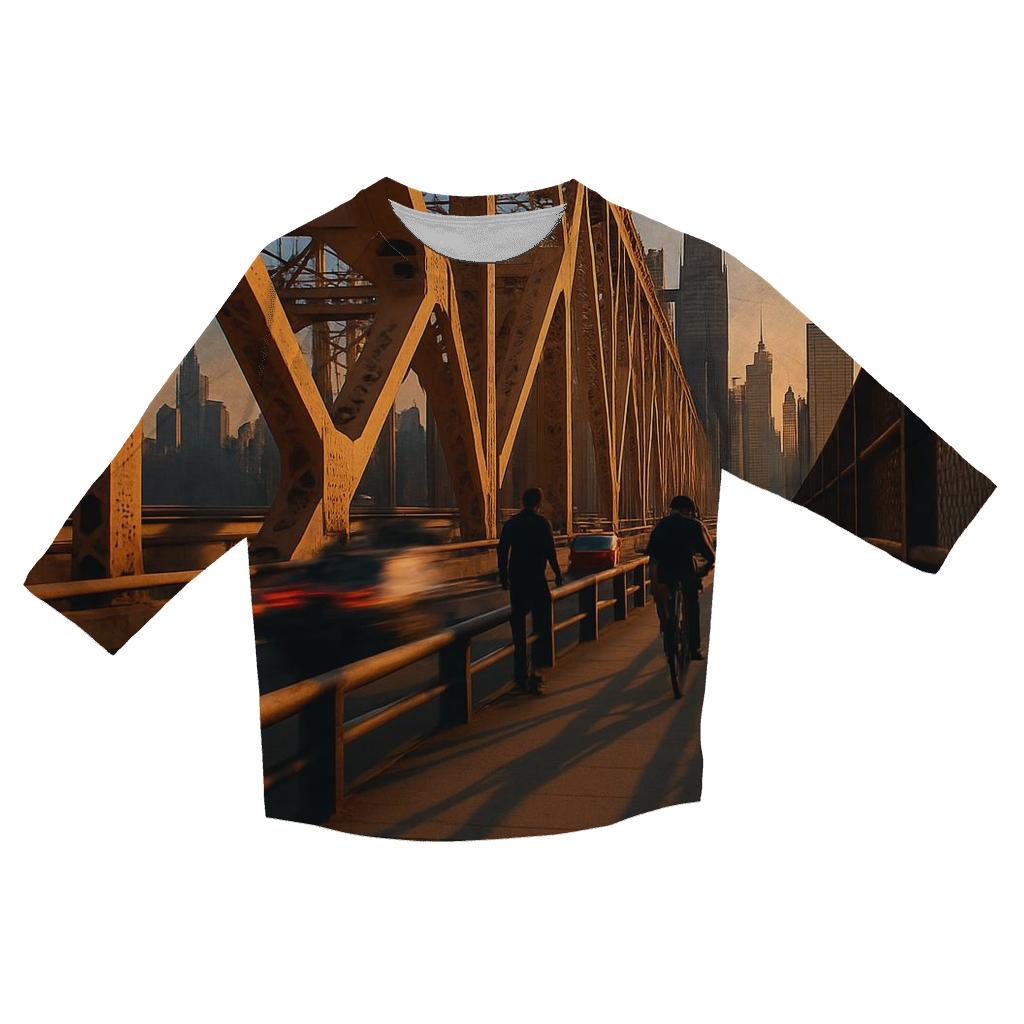 Queensboro Bridge Sunset Commute personalized 3/4 sleeve tees