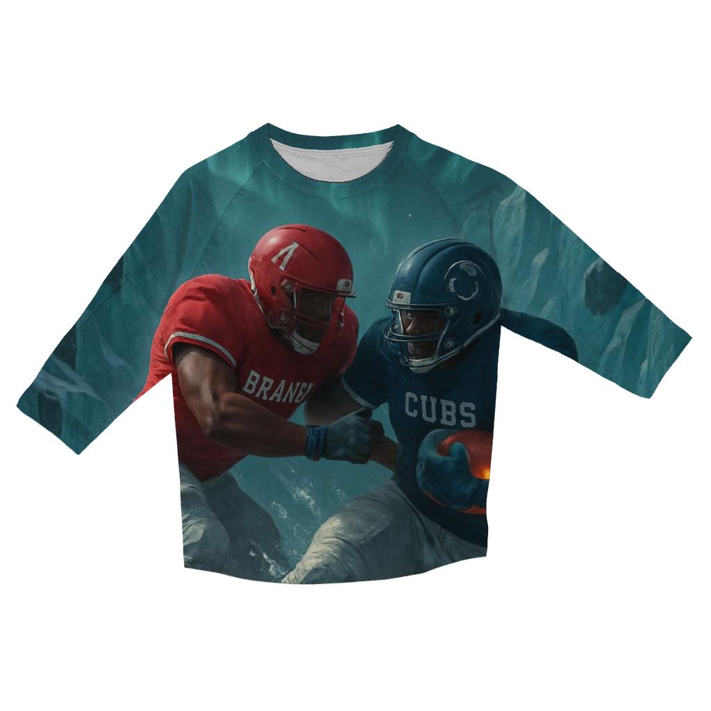 Frozen Meteor Field Braves Vs Cubs Showdown custom 3/4 sleeve shirts