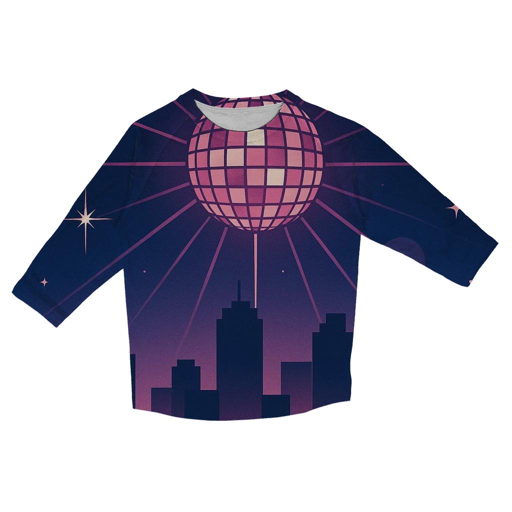 Disco City Skyline Night personalized 3/4 sleeve tees